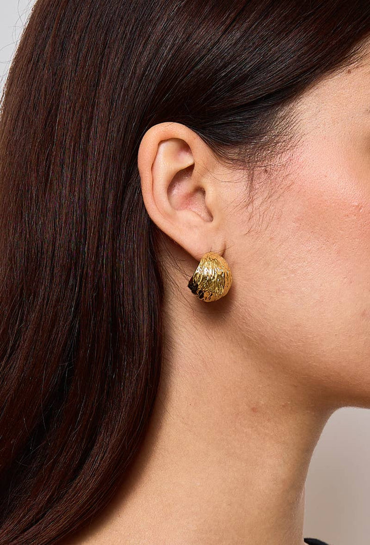 Boucles d'oreilles demi créoles en acier inoxydable 124AQ171: Or jaune