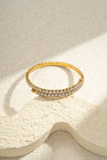 Charger l&#39;image dans la visionneuse de galerie, Bracelet doré diamants multiples éclat luxe acier inoxydable
