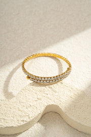 Bracelet doré diamants multiples éclat luxe acier inoxydable