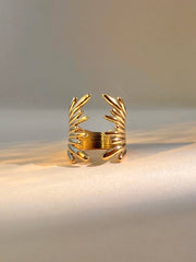 Bague sculptural réglable en acier inoxydable