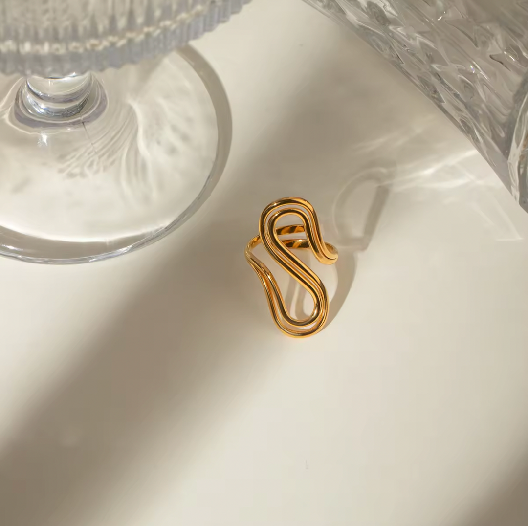 BAGUE auréole dorée: Or réglable