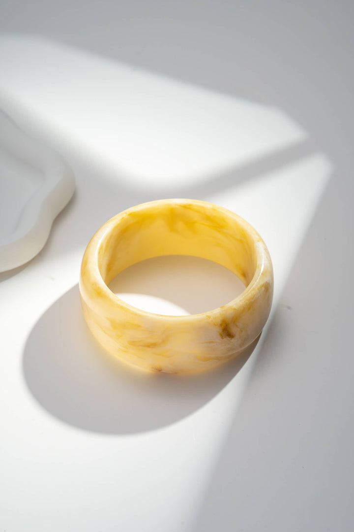 Bracelets Jonc Résine Femme – Écru Terracotta Brun