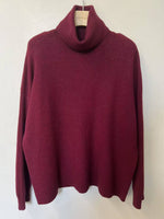 Charger l&#39;image dans la visionneuse de galerie, Pull col montant élégant: Bordeaux / Taille unique
