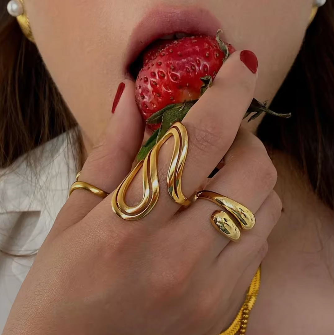 BAGUE auréole dorée: Or réglable
